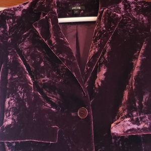 Jacob Purple Real Velvet Blazer Size 1/2